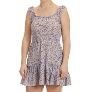 NO COMMENT Tiered Dress in XENON BLUE PRINT